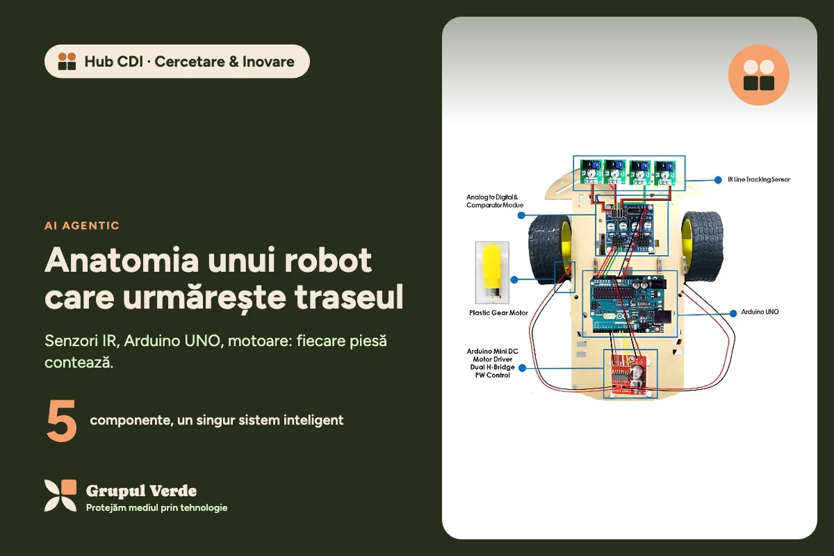 Anatomia unui robot care urmărește traseul — Hub CDI · Cercetare & Inovare